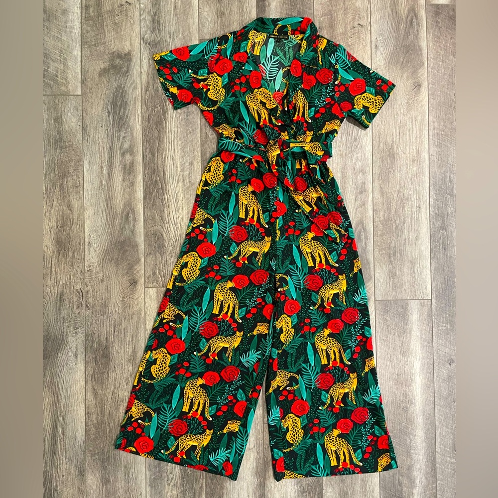 America & Beyond Jaguar Dreams Wide Leg Jumpsuit